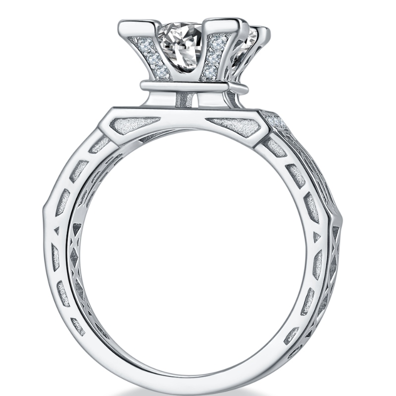 Bijoux de Tuochen Fabricant professionnel Personnalisé Sterling Silver 925 Anneaux avec 3A/5A/moissanite Stones