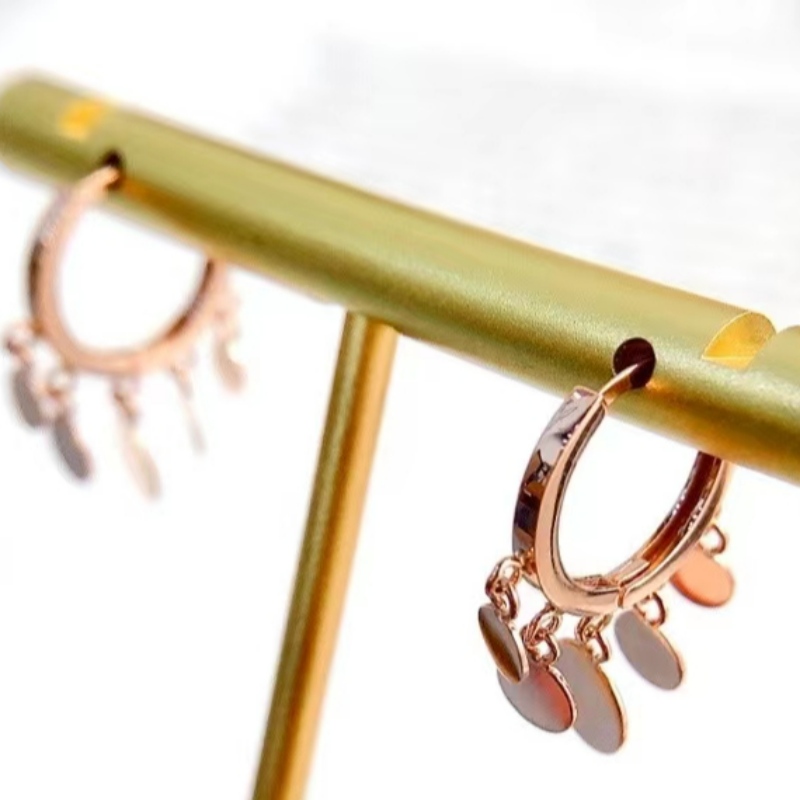 Usine de bijoux tuochen Nouveau design 18k Yellow/rose Gold Or Boucle d'oreille cadeau pour les femmes