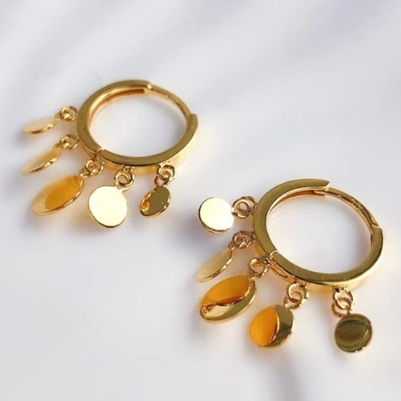 Usine de bijoux tuochen Nouveau design 18k Yellow/rose Gold Or Boucle d'oreille cadeau pour les femmes