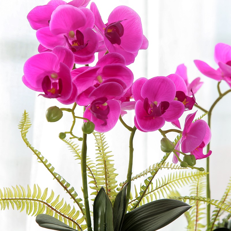 Vente chaude Orchidée artificielle en pot rouge avec de haute qualité