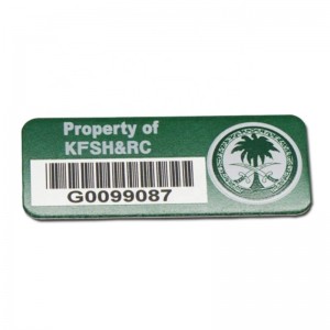 Wholesale laser personnalisé gravénuméro de série étiquette d\'étiquette de code à barres en métal autocollant imprimé aluminium actif tag lab-