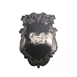 Autocollant de parfum en aluminium personnalisé en aluminium anodisé en or