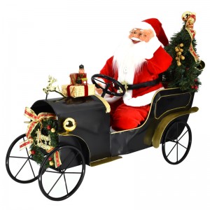 60cm Musical animé Musical LED Santa avec voiture