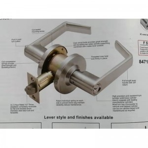 7205 GRADE 2 BROSSE DE LOCTER LEVER DE PORTE DE BUREAU COMMERCIAL, FINE SATIN CHROME