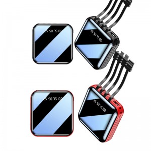 4 in 1 miroir 20000mAh portable LED Light Light Fast Chargement de la banque de puissance