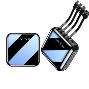 4 in 1 miroir 20000mAh portable LED Light Light Fast Chargement de la banque de puissance