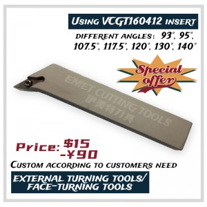 Outils de coupe EMET, outils de rotation externes, outils tournants, outils de tournage en acier, SVJC2525M16, SVQC/SVJP, SVQC/SVLP, SVLC/SVLP, SVXC/SVXP, SVZC/SVZP, VCGT16, VCGT22 , Vpgt22