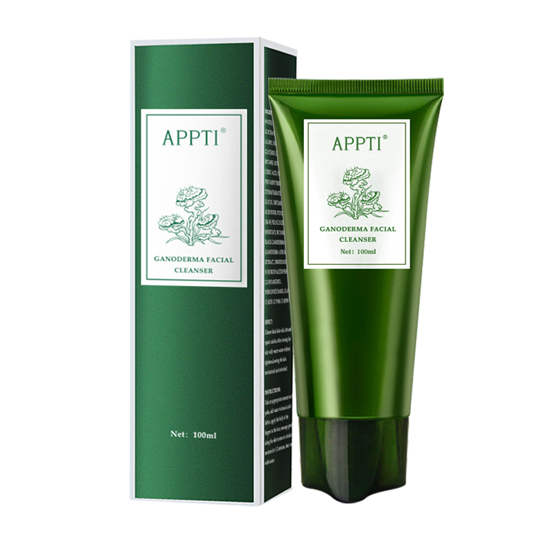 Étiquette privée anti-acné aloe vera visagenettoyant facialnettoyant ganoderma essence fash lavage