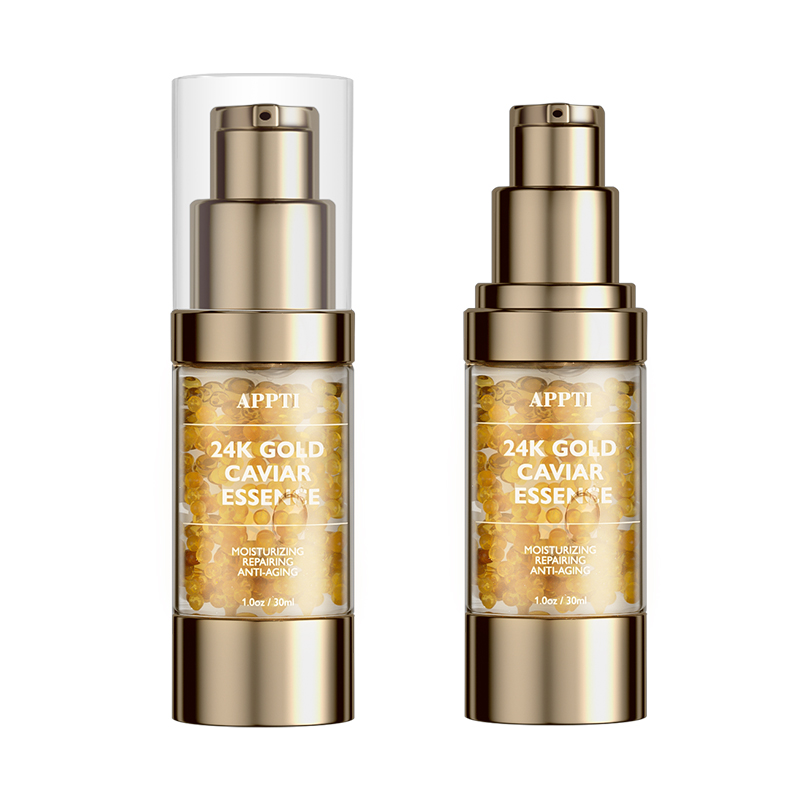 En gros blanchissage en gros blanchissage 24k Gold Caviar Sérum Organic Anti-vieillissement éclaircissant Sérum de collagène