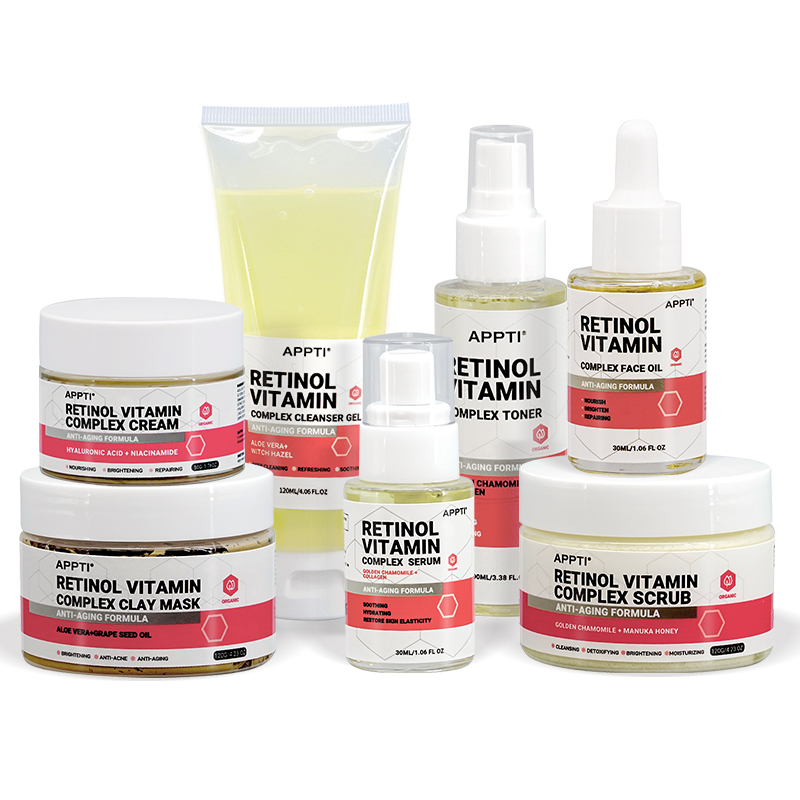 Vitamine C gratuite de la vitamine C Soins de la peau Ensemble de blanchimentnaturelle de blanchiment hydratante de rétinol C Sérum Sérum Sérigège privé Soins de soins du visage