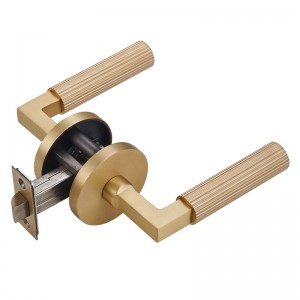R7132 Poignée de porte moderne de forme ronde moderne, jeu de levier de porte de passage lourd