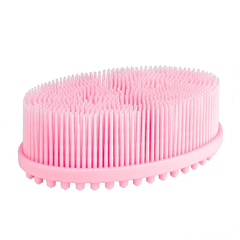 Écran-corps en silicone exfoliant, brosse à bain