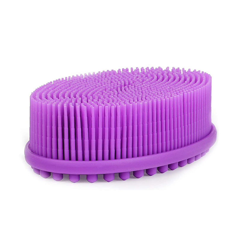 Écran-corps en silicone exfoliant, brosse à bain