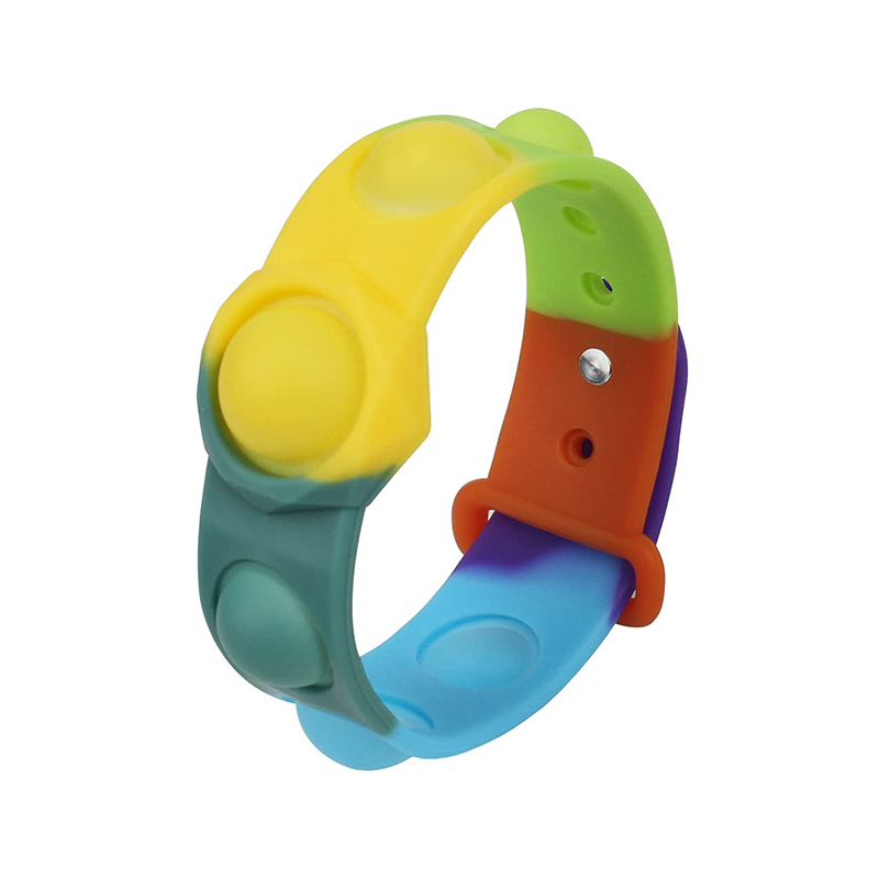 Enfants Silicone Pop Fidget Bracelet et Bracelet Jouets, Adultes Poussez Bubble Sensory Stress Soulomy Soulagement Toy cadeau