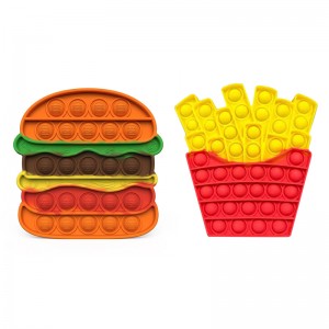 Bubble Push silicone Hamburger Fidget Toy, besoins spéciaux autisme balle anti-stress anti-stress Fidget Jouets