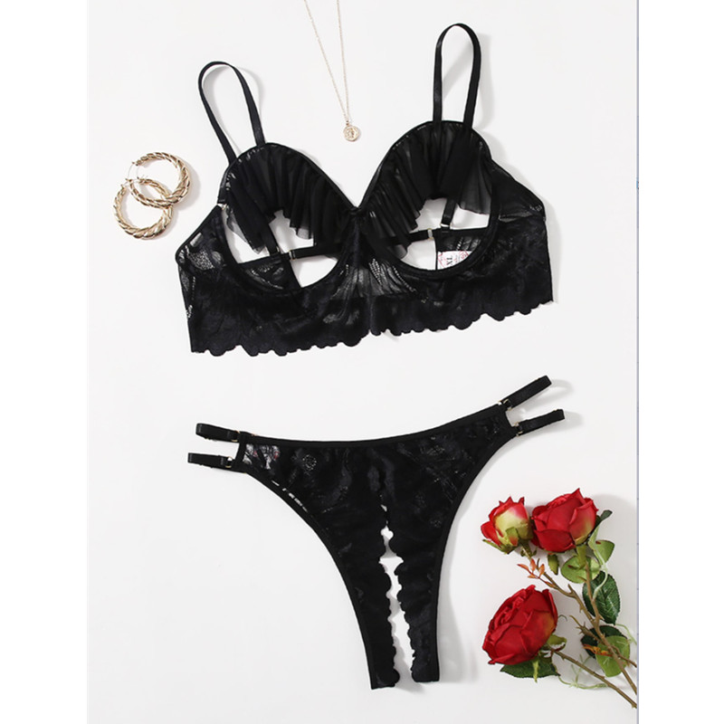 NOUVEAU HOT FASHION NOIR SUR LA DACE EN DACE ENDES MINI MINI ROBE SEXY LINGHERI
