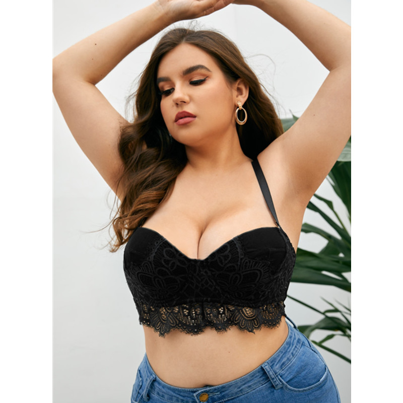 Nouveau design Soutien-gorge de la dentelle Ensemble Broderie Sexy Femme Plus Taille Rassembler la culotte sous-vêtements