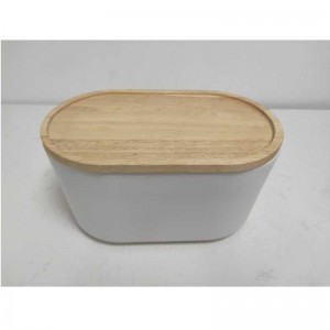 Boîte à pain en grès céramique en grès céramique en bois