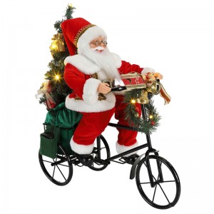 45cm Santa Claus assis sur l\'éclairage de tricycle Décoration de Noël Figurine Collection Tissu Festival de vacances Festival personnalisé