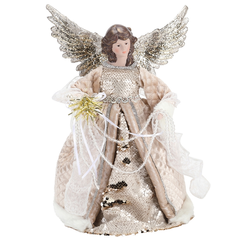 33cm Christmas Angel Décor Perles Ornement Décor Décorations d'intérieur Nouveau produit Noël Figure Affichage de vacances Prestige Accueil Joyeux