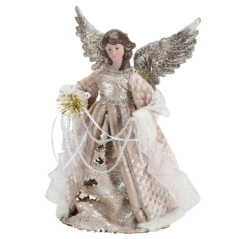 33cm Christmas Angel Décor Perles Ornement Décor Décorations d'intérieur Nouveau produit Noël Figure Affichage de vacances Prestige Accueil Joyeux