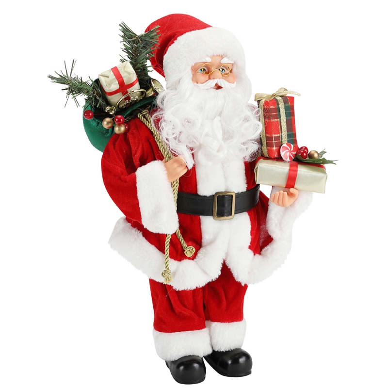 42cm Christmas Debout Père Noël Décoration de décoration Figurine Collection Figurine Festival de vacances Noël Peluche Personnalisé