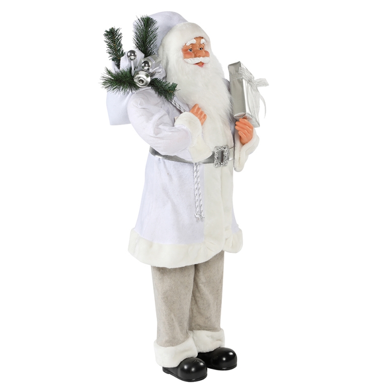 30 ~ 110cm Noël blanche debout Santa Claus cadeau sac de cadeau Ornement décoration Festival Figurine Collection Traditionnelle Noël