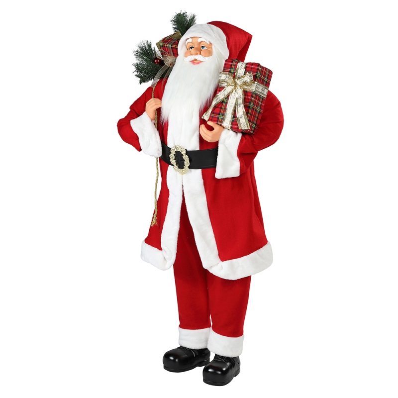 30 ~ 110cm Christmas Debout Santa Claus Décoration de décoration Festival Figurine Figurine Collection Traditionnelle Noël de Noël