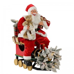 60/90cm de train de Noël Santa Claus avec décoration d\'ornement d\'éclairage Figurine Figurine Figurine Collection Traditionnelle Noël