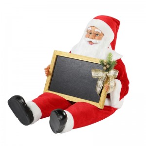 60/80cm Noël Sit De Noël Santa Claus avec Noirboad Moyen Musical Ornement Décoration Figurine Collection Traditionnelle Noël