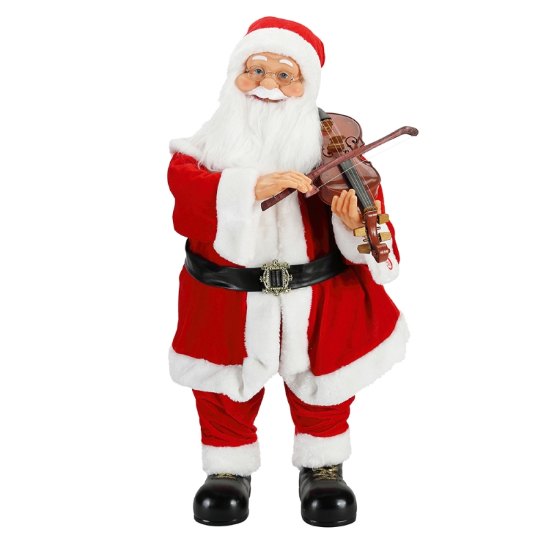 80cm Éclairage de Noël animé Musical Santa Claus avec décoration Orneure Figurine traditionnelle