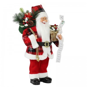 30 ~ 110cm Noël Santa Claus avec sac de cadeau Décoration Ornement Figurine Traditionnelle Figurine Collection Série de Noël
