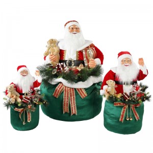 65/85/1155cm Christmas Animated Santa Claus avec éclairage Vacances Musical Ornement Décoration Figurine Collection Traditionnel