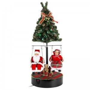 120cm Christmas Tour de l\'arbre Santa Claus avec une décoration musicale Festival Figurine Figurine Figurine Traditionnel
