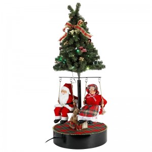120cm Christmas Tour de l\'arbre Santa Claus avec une décoration musicale Festival Figurine Figurine Figurine Traditionnel