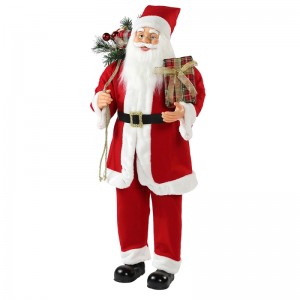 30 ~ 110cm Christmas Standing Santa Claus avec sac de cadeau Décoration Ornement Figurine Collection traditionnelle Série de Noël