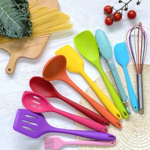 Spatule de silicone, ensemble ustensiles de silicone de cuisine, outils de cuisson antiadhésifs