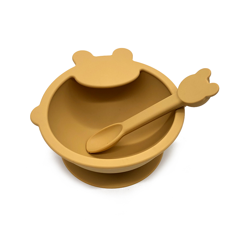 Bols de bébé en silicone de qualité alimentaire avec aspiration, ensembles d'alimentation pour bébé