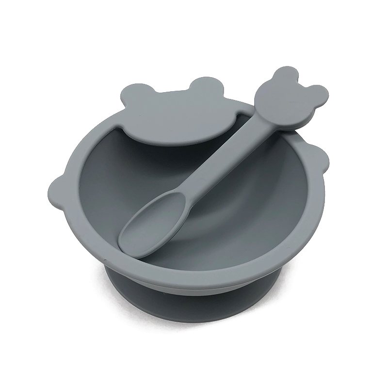 Bols de bébé en silicone de qualité alimentaire avec aspiration, ensembles d'alimentation pour bébé