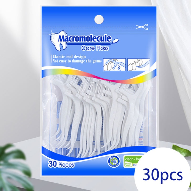 30 choix Macromolécule de haute qualité Fibre de polyéthylène Stock en gros OEM Sac de label privé sac dentaire Pick