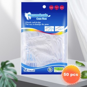 Nettoyage efficace Label privé Haute Qualité 50 pcs Dentaire Soie Dentaire Pick Sac OEM Emballage Dentaire Dentaire
