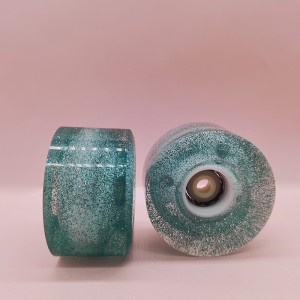 Roues Personnalisées Quad Skate Roues Transparent Pu Matériau PU Poudre de paillettes avec LED