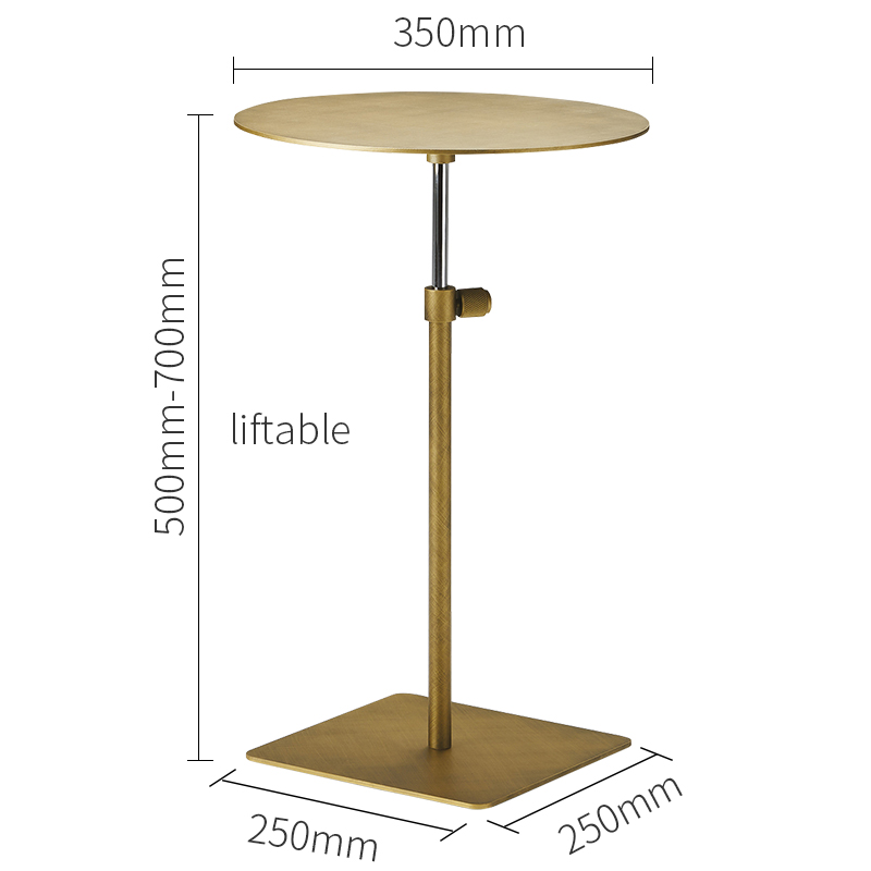Vente chaude Nouveau Design Gold Side Table de table en acier inoxydable d'or moderne Table de canapé en acier inoxydable élévateur