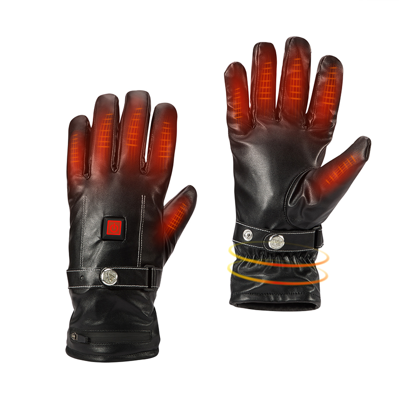 Nouveaux Gants chauffants électriques en cuir design pour hommes, gants de chauffage pour ski