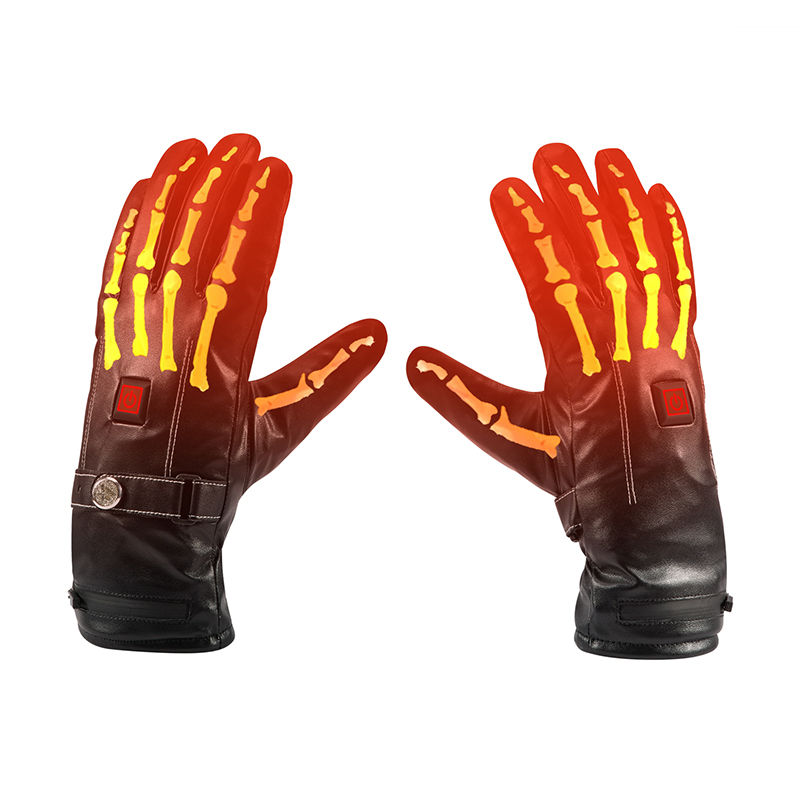 Nouveaux Gants chauffants électriques en cuir design pour hommes, gants de chauffage pour ski