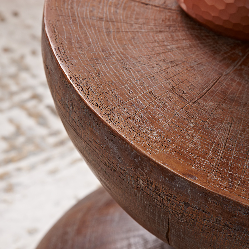 Tabouret Vintage Table basse extérieure Salon Table d'appoint à Sablier en bois