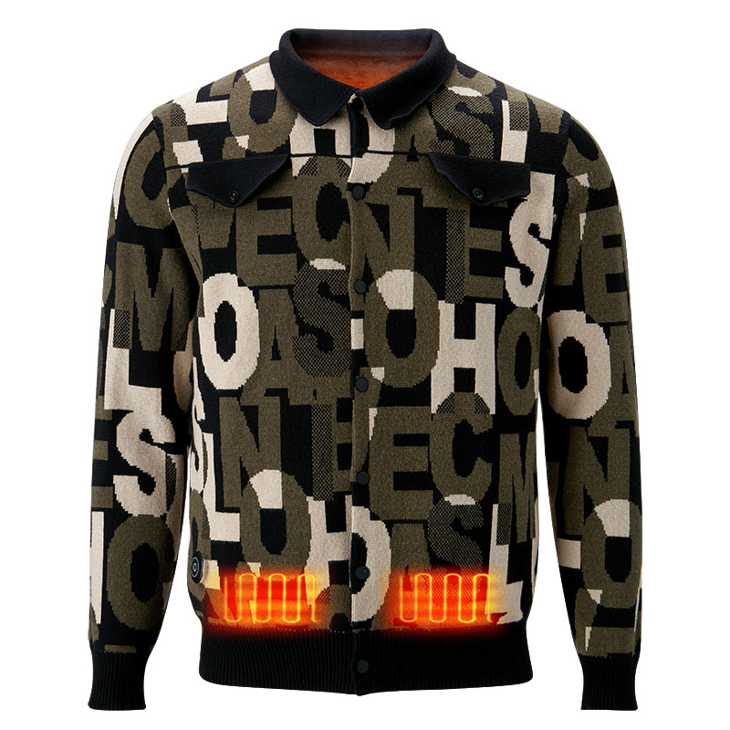 Manteau de style tacheté pour hommes, manteau de vêtements chauffants de batterie rechargeable
