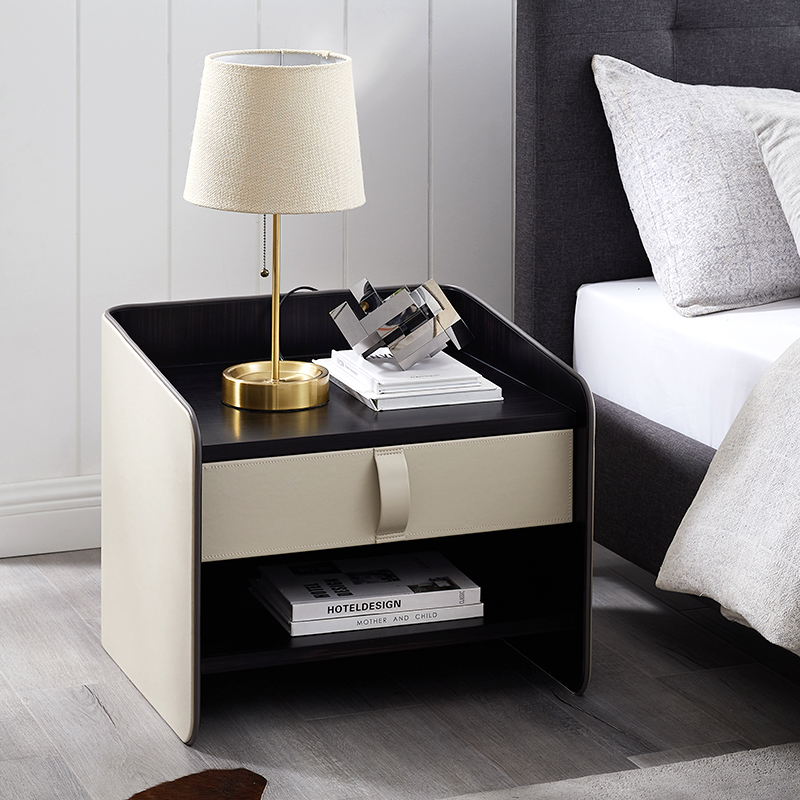 Italien Moderne Design Luxe Big Teamstiques En Cuir Table de chevet Chambre Meubles de chambre à coucher