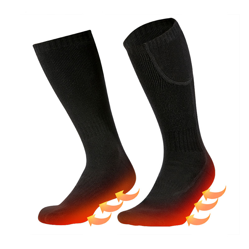 Chaussettes chauffées à pied pour sports d'hiver, chaussettes chauffantes chauffantes rechargeables chauffantes chauffantes