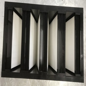 Efficacité moyenne F7 Cadre en plastique 592 x 592x 292mm Mini-plissé Mini-plissé 4 V Banque CVAC Filtre à air HVAC